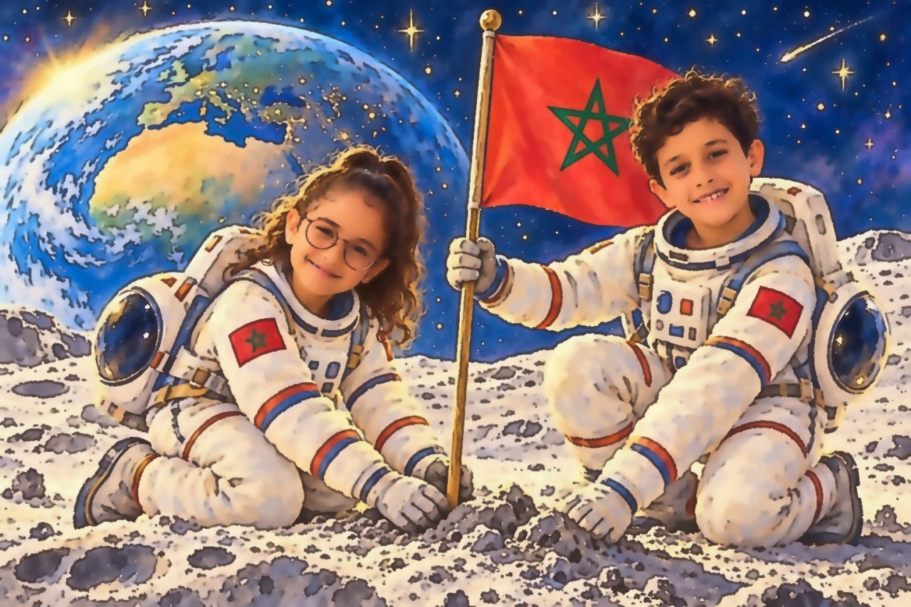 La même scène sur une page imprimée